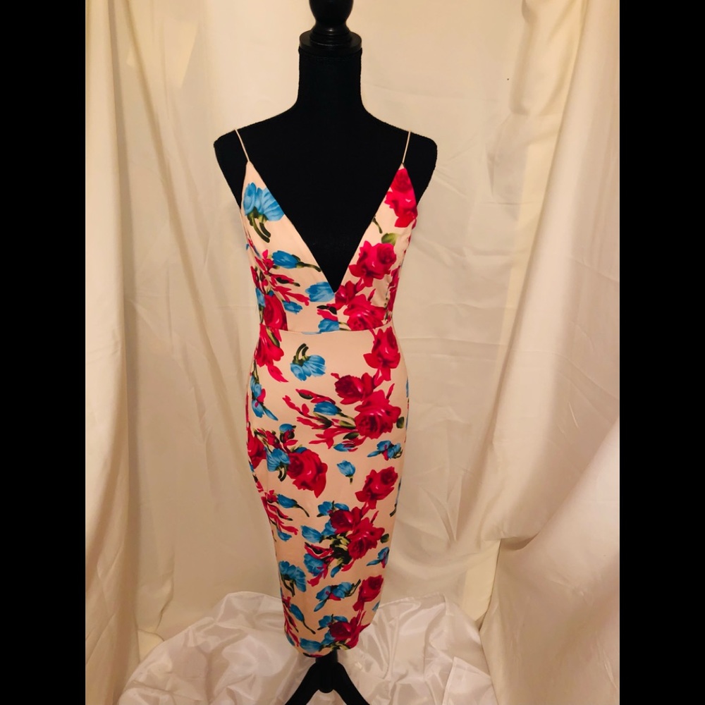 Floral Stretchy Midi Dress